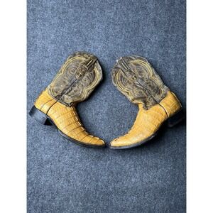 Mens Boots Laredo Exotic Leather Crocodile Pattern Brown Cowboy, Size US 9